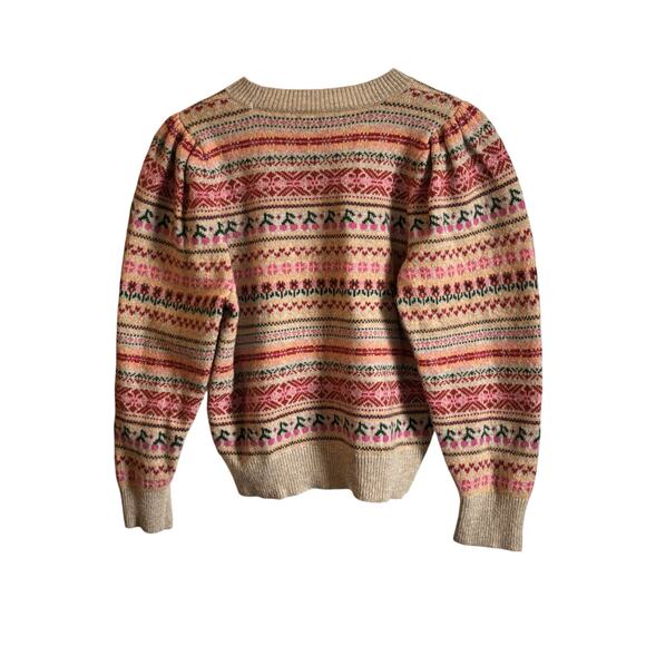 J.Crew Fair Isle Wool Blend Sweater Women’s Medium Multicolor Crewneck - Picture 3 of 7